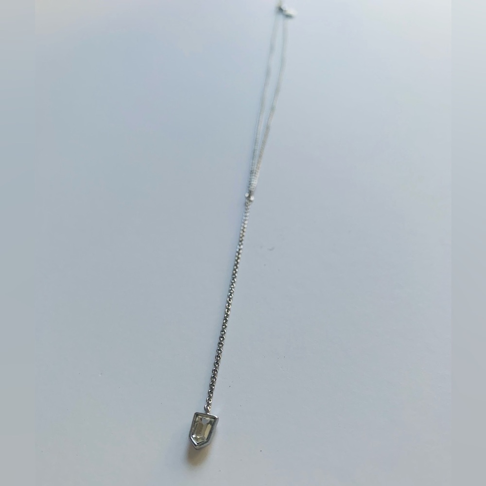 Silver Pentagon Shape Pendant & Necklace With Lobster Closure